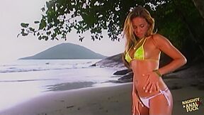 A Hot Retro With A Blonde In A Bikini Taking It Up Every Hole