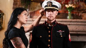 Stepson cheers up sad Asian wife stepmom