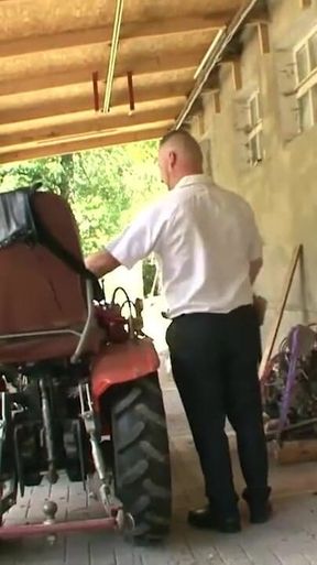 Sexy slaves tied to pole and dominated