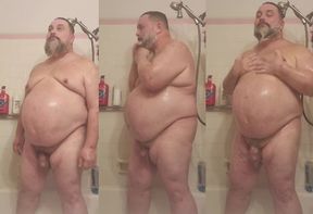 Shower Time with the Big Bellied Bear Daddy