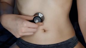 Stomach sounds through stethoscope