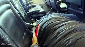 Blonde Babe gives perfect Handjob and Blowjob in a Plane - so risky :P