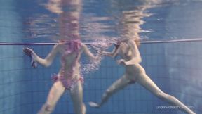 Blonde and brunette Duna and Nastya &ndash; underwater cuties