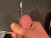 Draining my hard cock on my mousepad