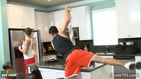 Sexy jock Damon Audigier gets jizzed