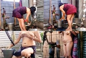 Indian bhabhi birthing in outdoor