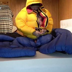 Humping Overfilled Nautica Down Puffer Jacket Until Cum