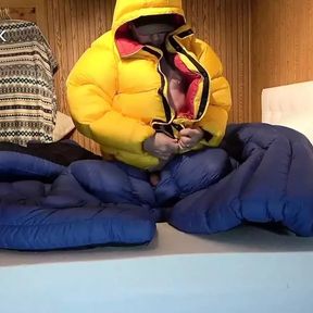 Humping Overfilled Nautica Down Puffer Jacket Until Cum