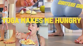 YOGA makes me HUNGRY - 1080 Giantess Gabi Steps on, Sits on, Belly squishes, then Eats tiny men