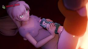 Slutty animated girl sucks schlong and rides in 3D hentai mix