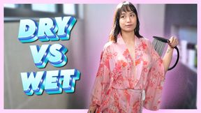 4K See Through Kimono Soaked. Dry vs Wet with Elixir Elf