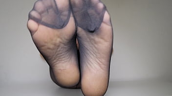 Pantyhose feet masturbating big cock