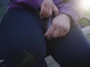Ebony caught pounding pussy on nature trail then finishes in car!!