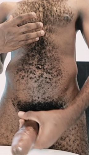 Urgent masturbation of a black guy