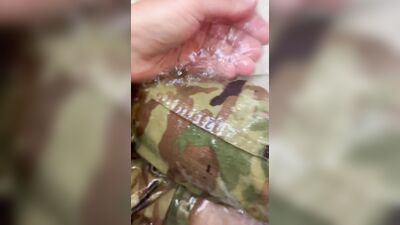 First piss-pee video! Watch while army specialist gets in a tub in uniform and begins to wet himself!