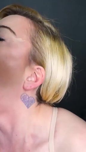 Captivating moment from &quot;Blonde Hottie Keyton Gives A Blowjob To A Hard Cock And Gets A Warm Facial!&quot;