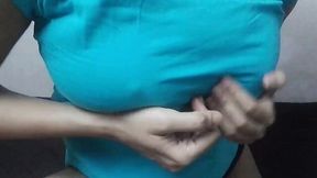 Big Titty Slut Teases, Squeezes and Plays with Herself