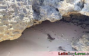 Latin guys celebrate gay pride on the beach outdoor