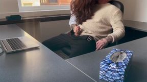 She sucks and fucks boss to save her job
