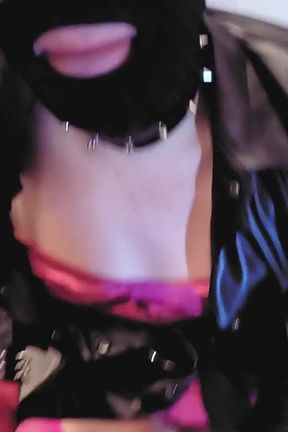 Fetis Leather Bunny Suck Big Dick Mask Pink Dress BDSM Boots Hot Sexy