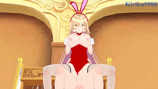 Nui Sociere (Bunny Woman) and I have strong fuck-fest in the casino. - Nijisanji VTuber Manga porn