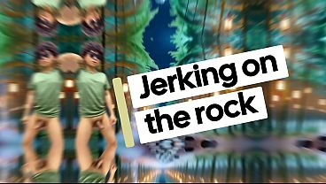 Lying in rock naked and jerking off