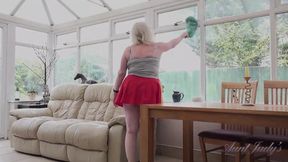 Auntjudys - Mature Hairy GILF Mrs  Claire Gets Horny Cleaning the House