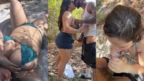 sneaky beach hookup with thick latina