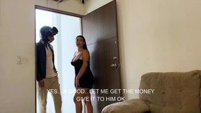 MILF mom teases delivery boy with big natural tits