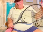 Tennis Coach daddy has huge orgasm at end