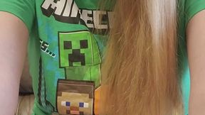 Stephanie Ogasms on new crazy toy double head cock sleeve vibrator clit tongue