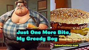 Just one more bite my greedy boy