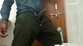 Today in the office toilet, I spit on my cock, masturbated and ejaculated. ( lltstr52 )
