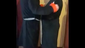blindfolded girlfriend knew she was being filmed on camcorder but not untill the video had finished recording part 3 with the voting down wankers