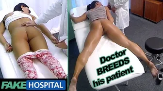 Dirty doctors and naughty nurses fuck patients in a fake hospital threesome
