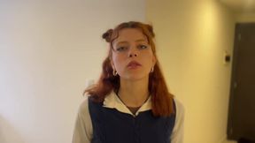 Pelirroja Latina amateur POV deep throat and doggystyle