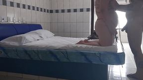 Dorynha'_s training. Brazilian submissive learns to suck deeptroath, while getting her ass spanked