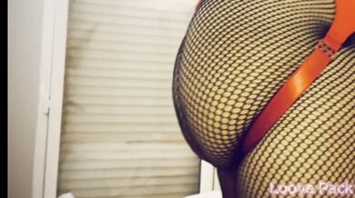 Big tits fishnet wife gets pegged 2 massive cumshots while stroking latex gloved hands