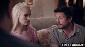 Teen stepmom and teacher get double penetrated by her stepdad and teacher