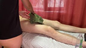 Client persuaded the massage therapist for a Blowjob  Cum in mouth 4K