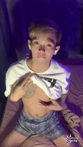 Filipino Inked Horny Twink Teasing and Masturbating Until He Cums
