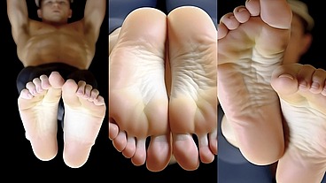 Foot Lovers Fantasy - AI Generated Guy(s) in Tight Workout Pants Showing Off and Giving You Their Feet