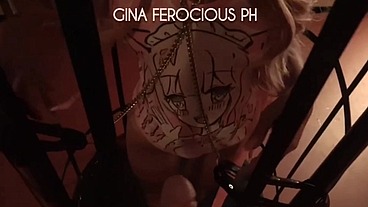 Sexy busty latina Gina Ferocious fucked in BDSM dungeon Cosplay