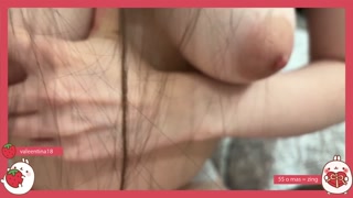 Latina babe with fair skin touches her tits on live cam – Ep. 1