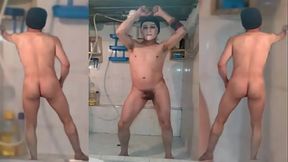 un movimiento sexy en el ba&ntilde_o desnudo
