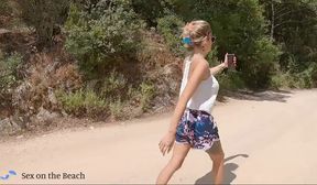 relaxing with blowjob after flashing tits in public
