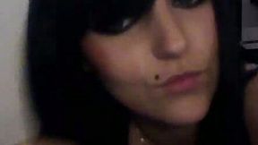 Young and hot gothic teen babe flashed her tight ass on webcam