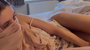 No, stepson, don't cum inside me, it's haram! I'm fucking my Arab stepmom in amateur POV