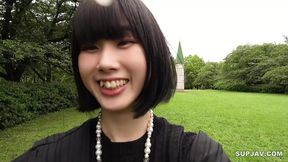 Asian Angel gives head and rides cock