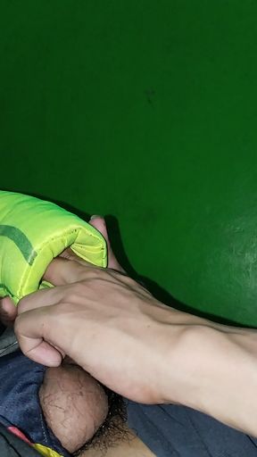 Trying to get a dildo to fit into the hole doesn't fit the big dick.